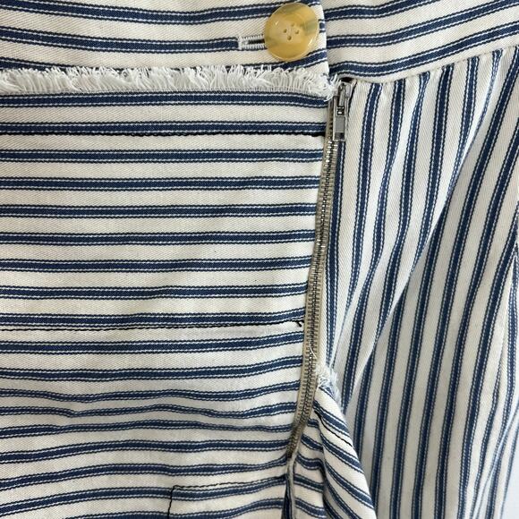 NWT Vivienne Westwood Daphne Draped Skirt Navy Cream Stripes Cotton Mini Size 4 - Picture 7 of 12